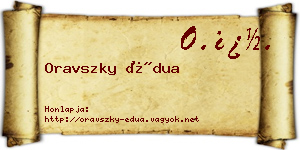 Oravszky Édua névjegykártya
